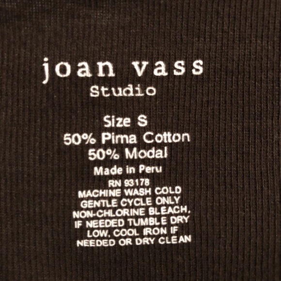 Joan Vass Studio Brown Scoop Neck Tee ¾ Sleeves - Picture 6 of 6